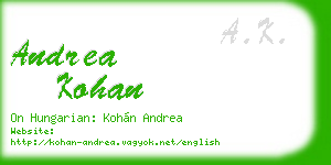 andrea kohan business card
